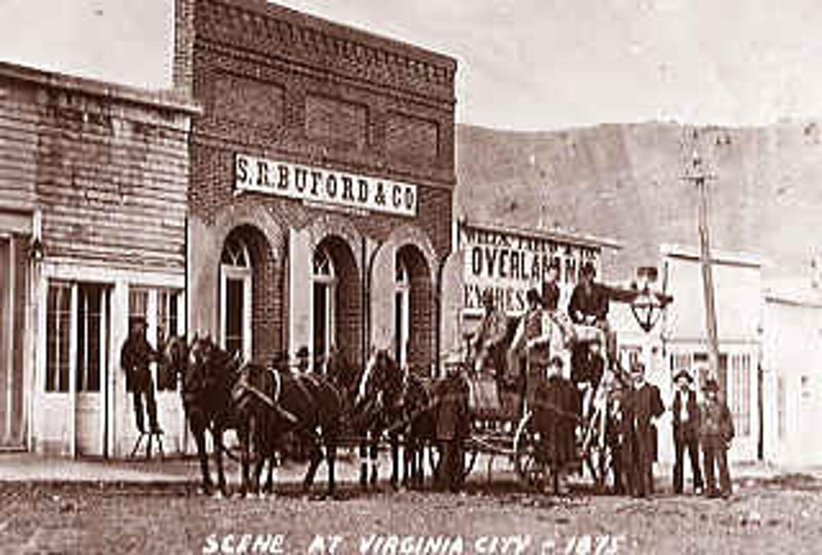 Frank Rich (Jack's Great Grandfather), with his Stagecoach, in Virginia City, Montana: 1875